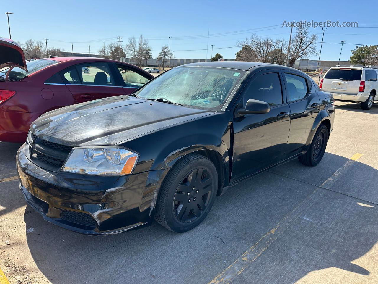 2014 Dodge Avenger Se Black vin: 1C3CDZAB7EN103985