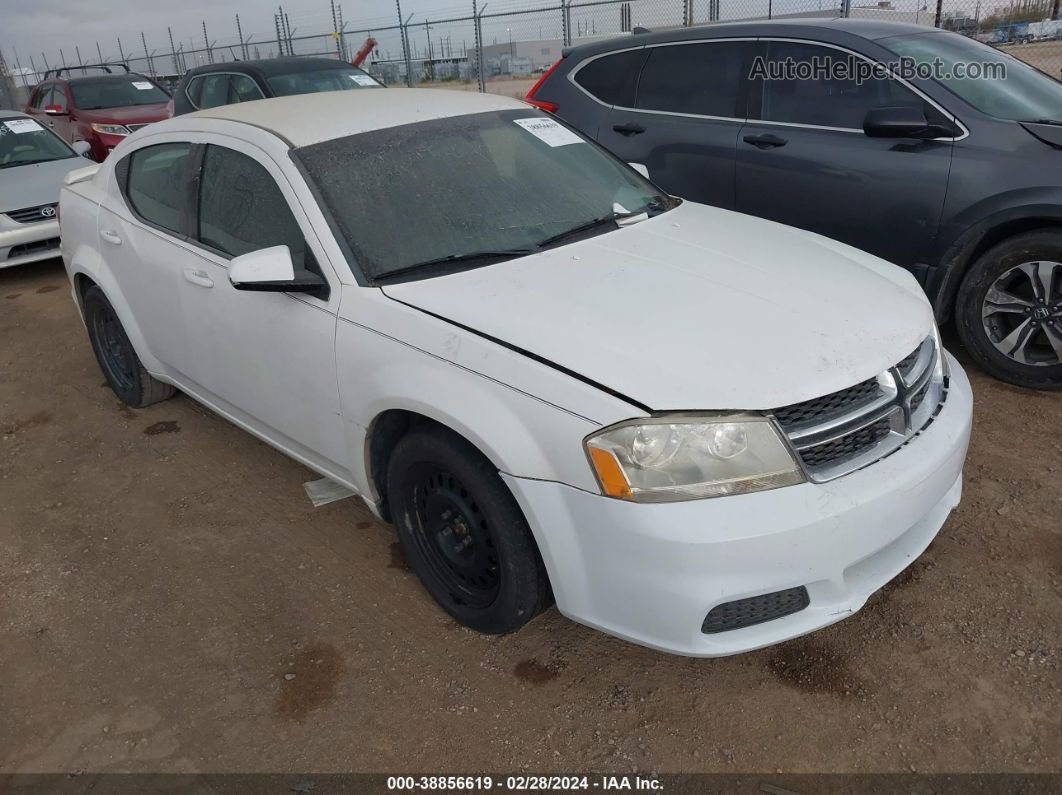 2014 Dodge Avenger Se White vin: 1C3CDZAB7EN129986