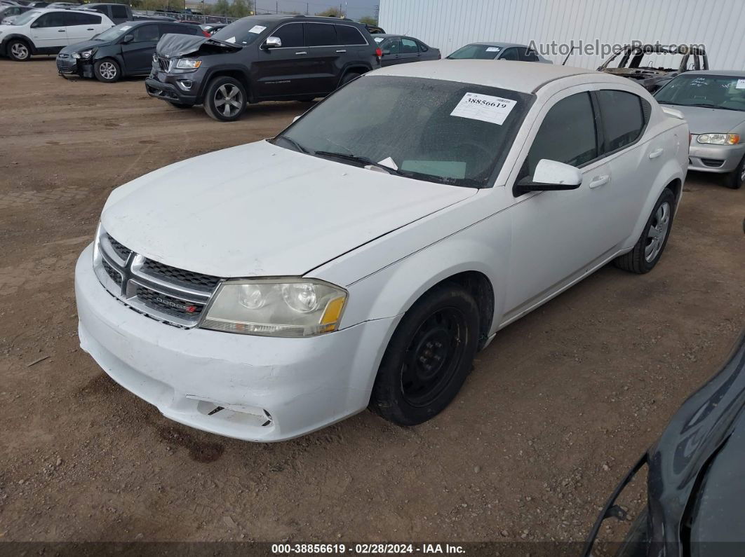 2014 Dodge Avenger Se White vin: 1C3CDZAB7EN129986