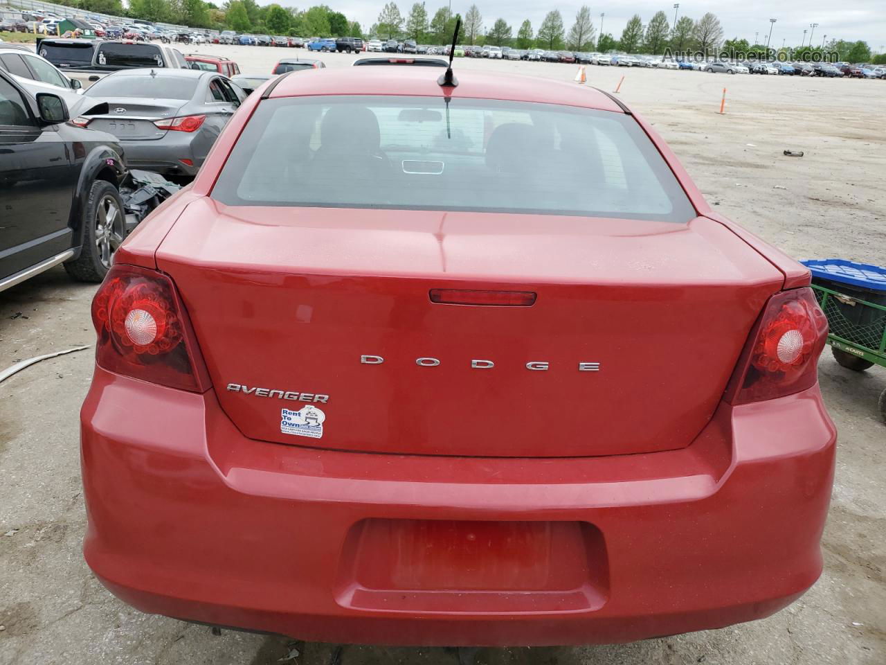 2014 Dodge Avenger Se Burgundy vin: 1C3CDZAB7EN151180