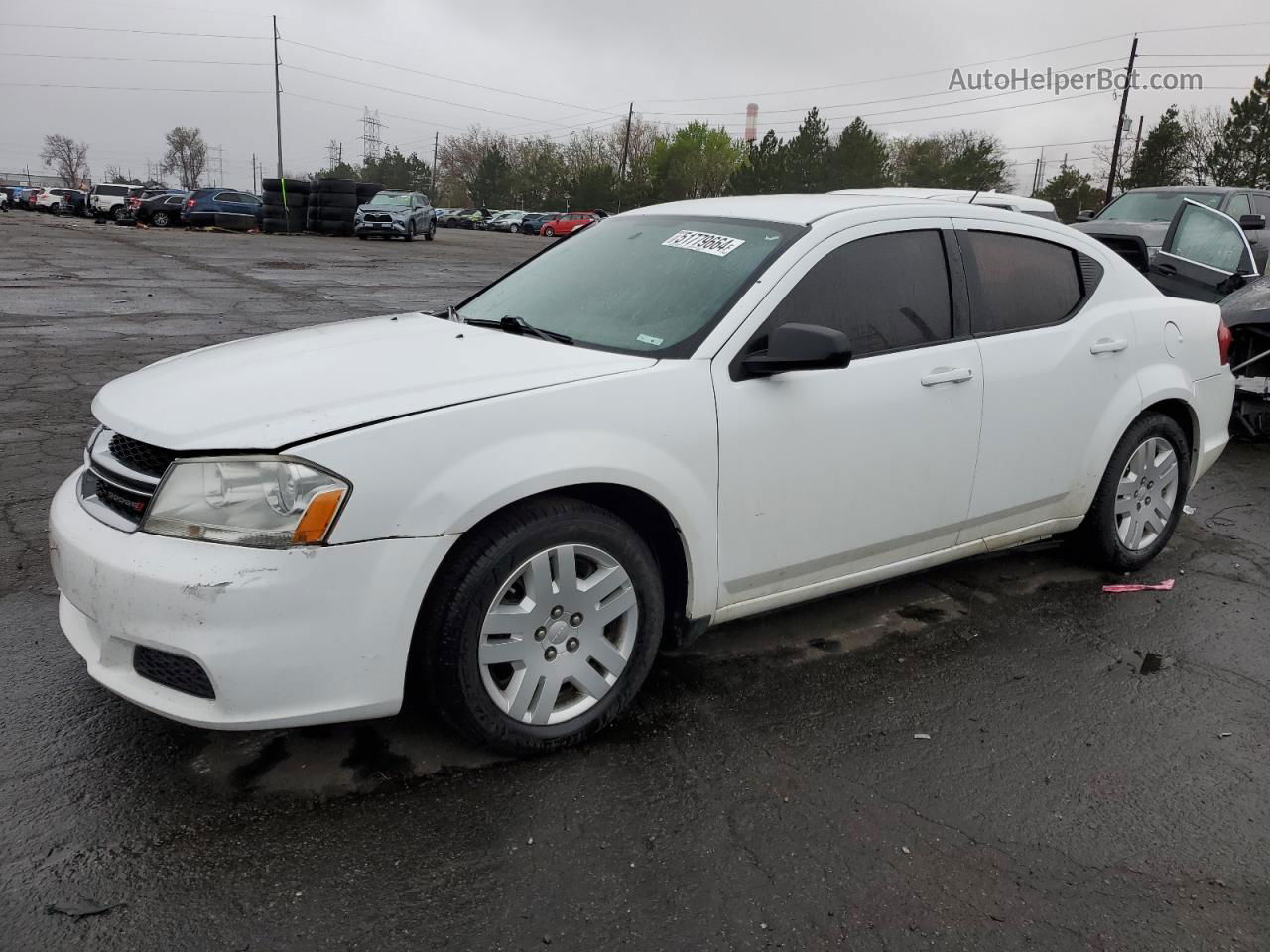 2014 Dodge Avenger Se White vin: 1C3CDZAB7EN173938