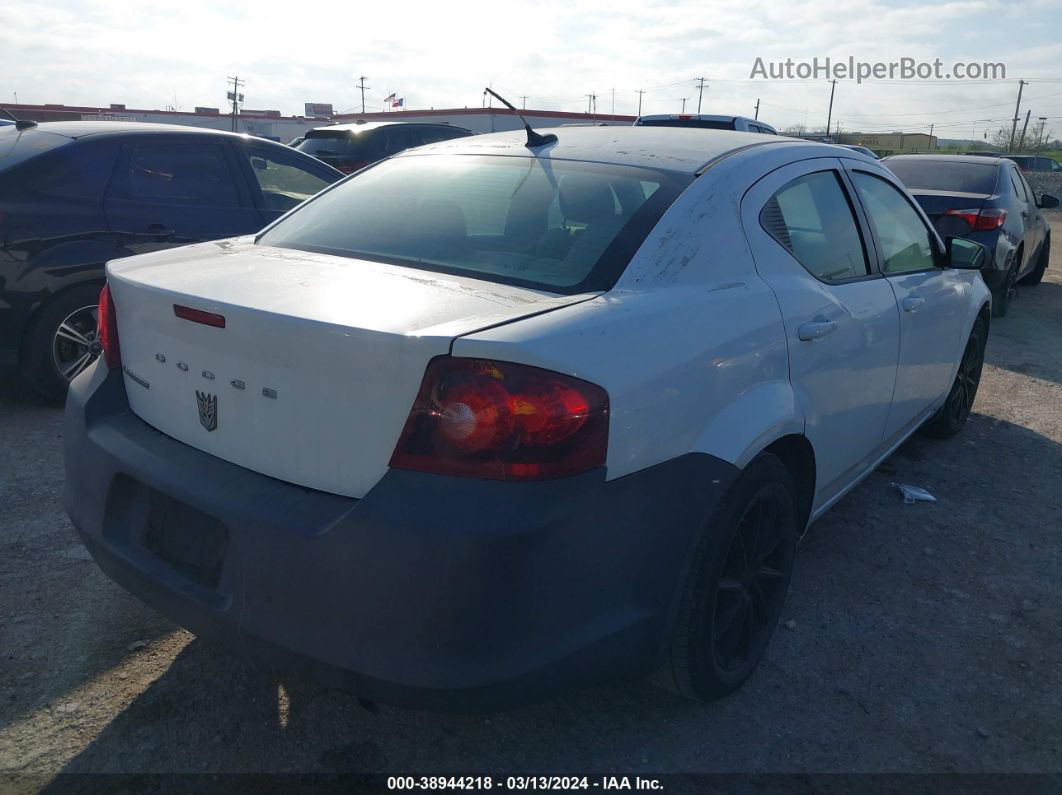 2014 Dodge Avenger Se White vin: 1C3CDZAB8EN105101