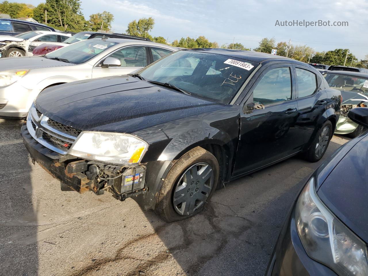 2014 Dodge Avenger Se Black vin: 1C3CDZAB8EN146988