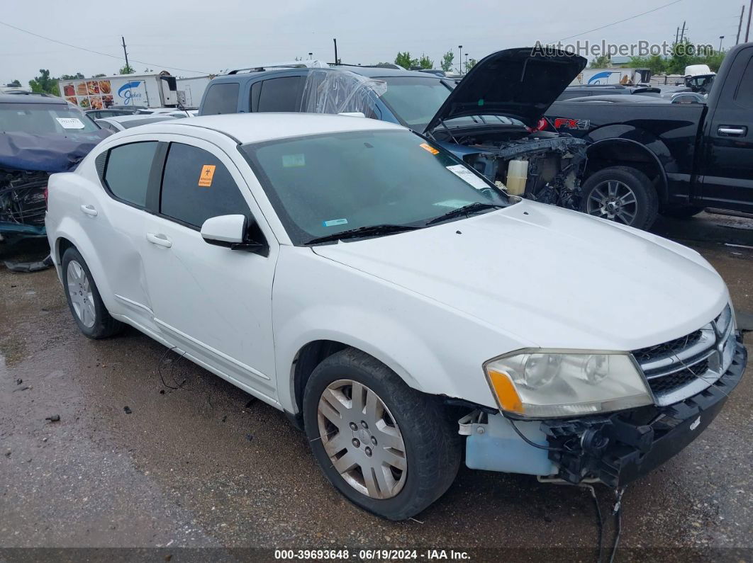 2014 Dodge Avenger Se White vin: 1C3CDZAB8EN160891