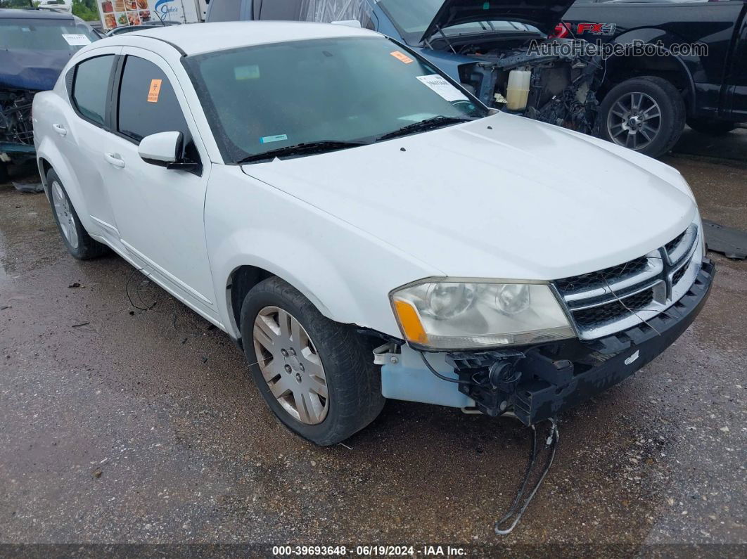 2014 Dodge Avenger Se White vin: 1C3CDZAB8EN160891