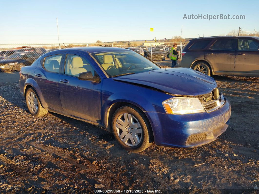 2014 Dodge Avenger Se Blue vin: 1C3CDZAB8EN224623