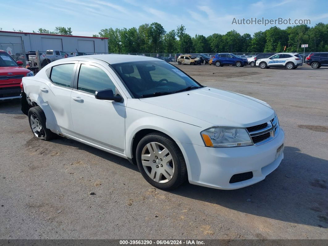 2014 Dodge Avenger Se White vin: 1C3CDZAB9EN126166