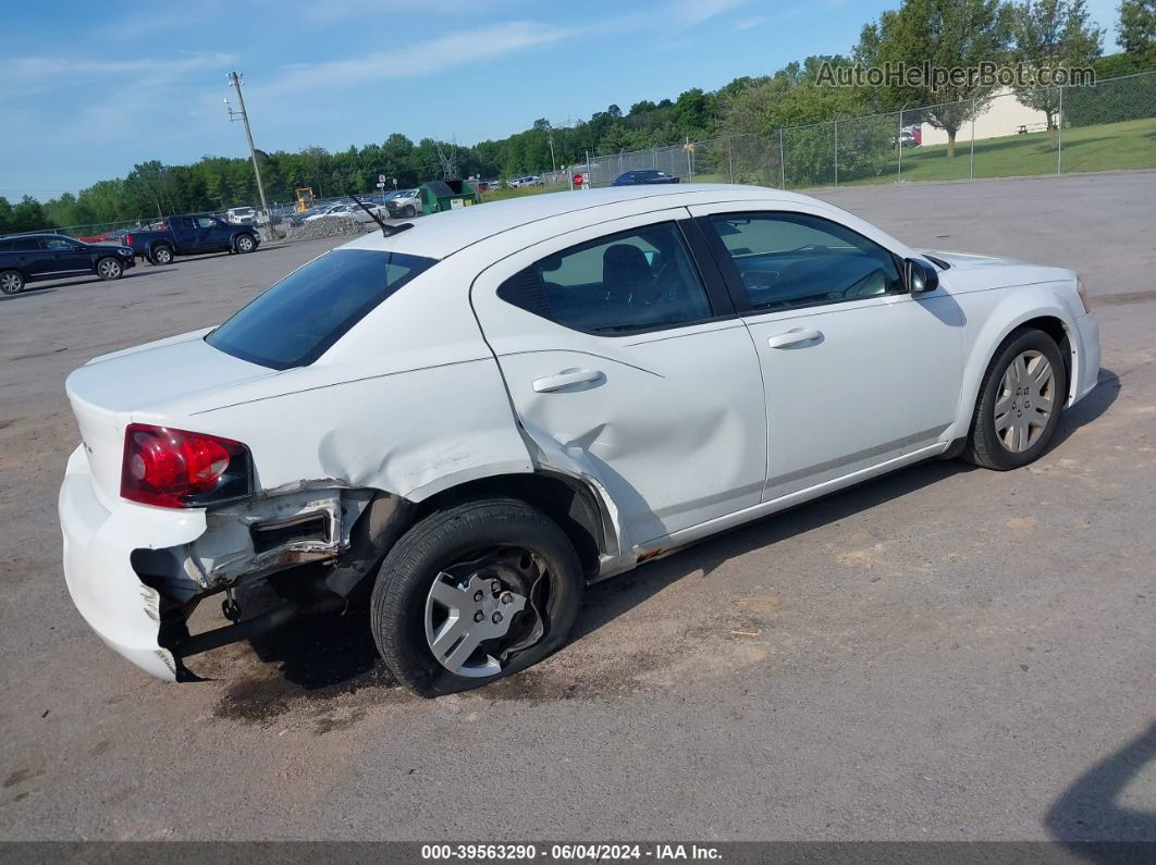 2014 Dodge Avenger Se White vin: 1C3CDZAB9EN126166