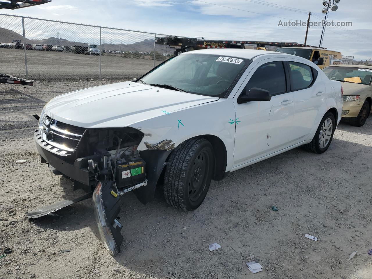 2014 Dodge Avenger Se White vin: 1C3CDZAB9EN140150