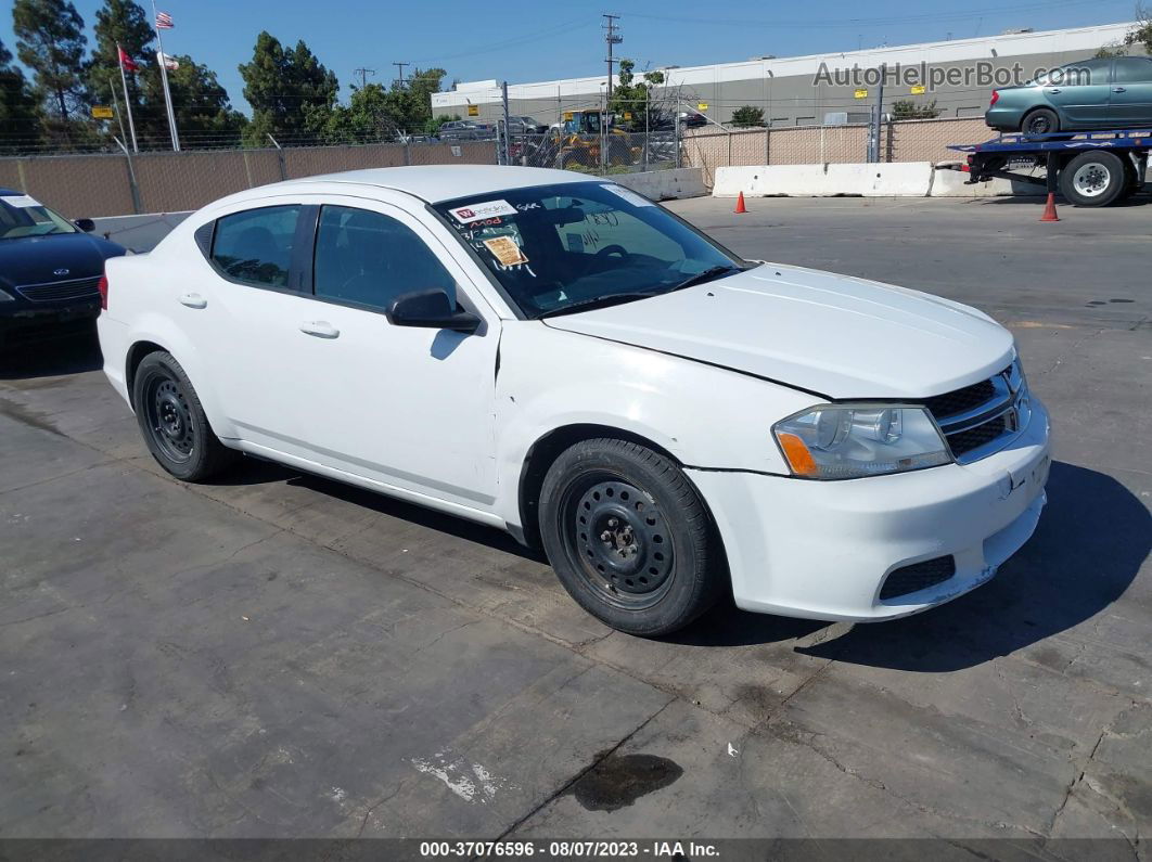 2014 Dodge Avenger Se Белый vin: 1C3CDZAB9EN145669