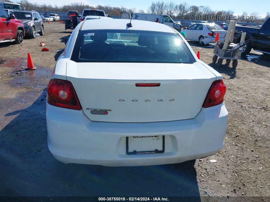 2014 Dodge Avenger Se White vin: 1C3CDZAB9EN214764