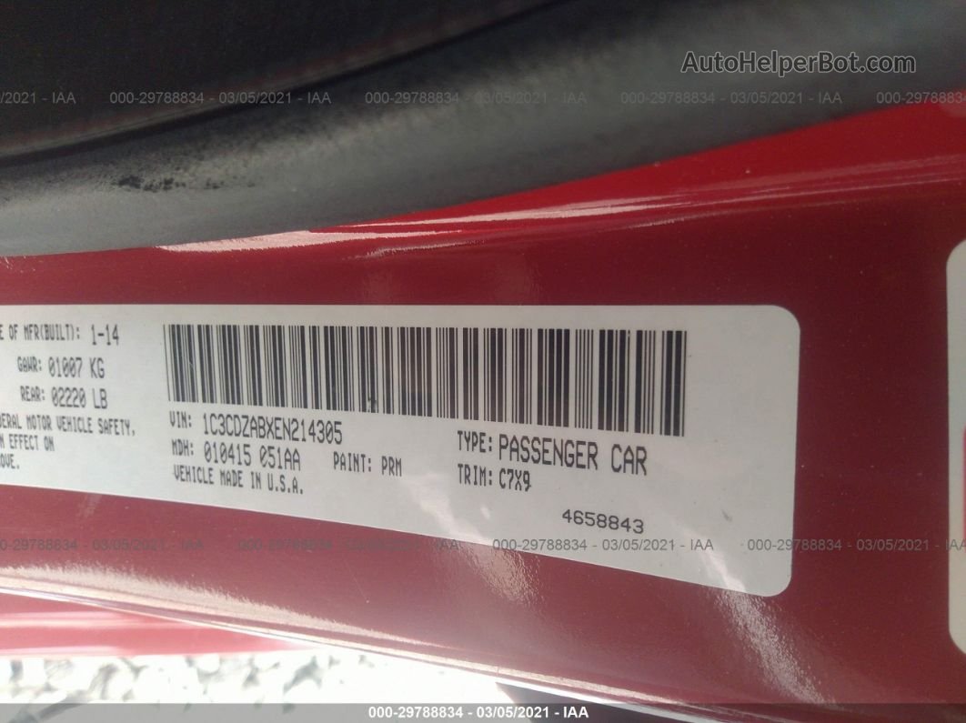 2014 Dodge Avenger Se Красный vin: 1C3CDZABXEN214305