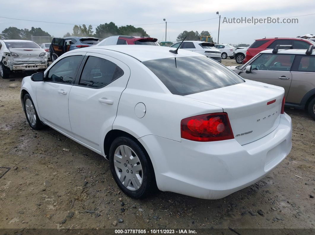 2014 Dodge Avenger Se White vin: 1C3CDZABXEN220301