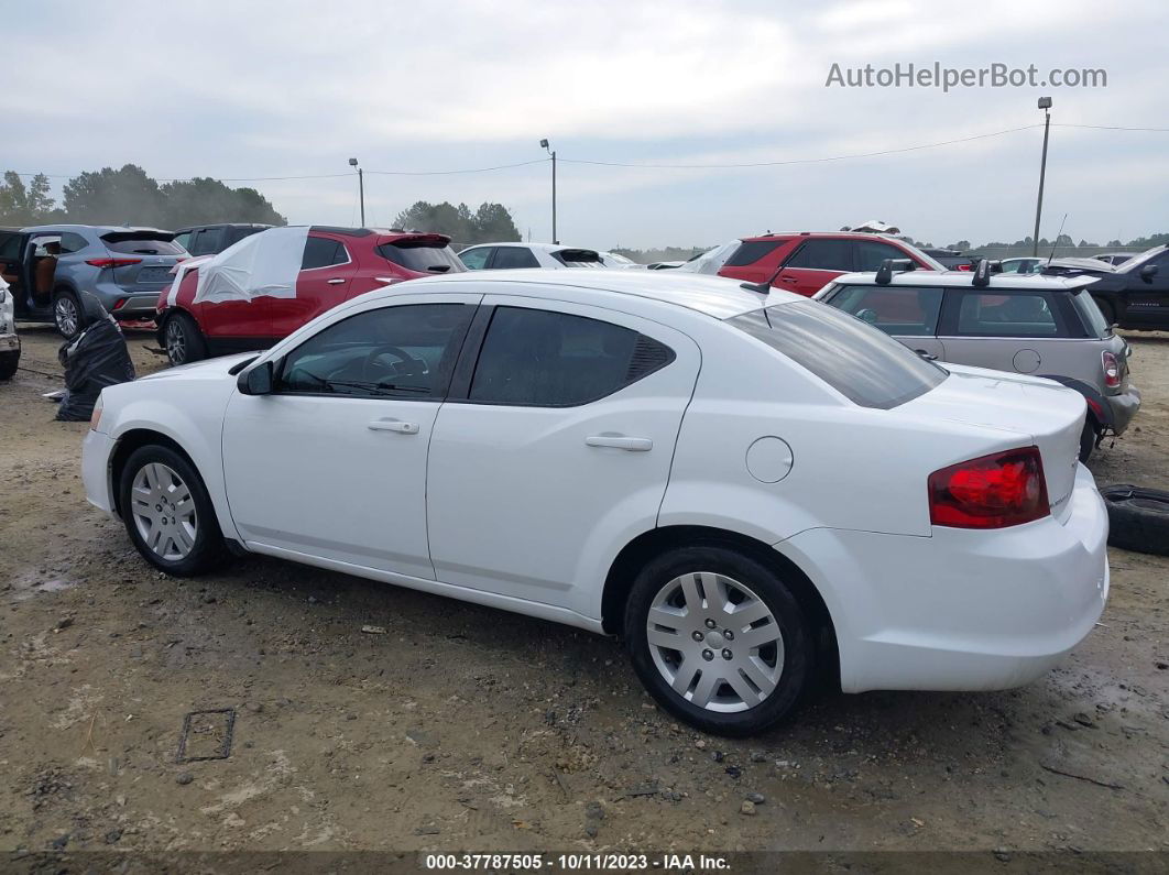 2014 Dodge Avenger Se White vin: 1C3CDZABXEN220301