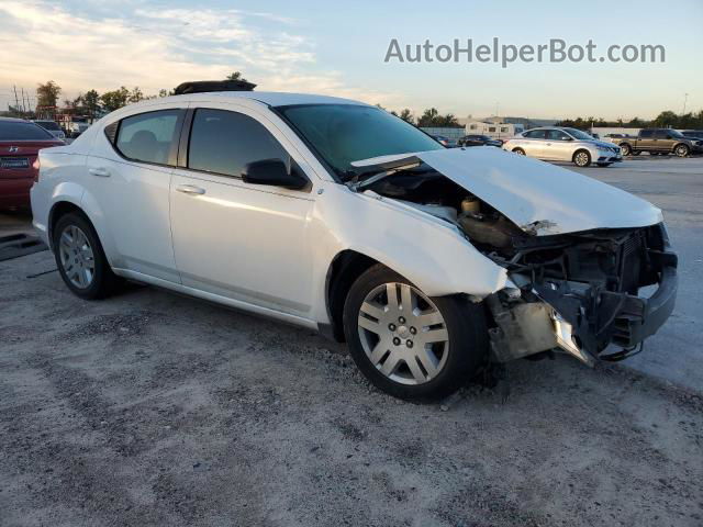 2014 Dodge Avenger Se White vin: 1C3CDZAG0EN129646