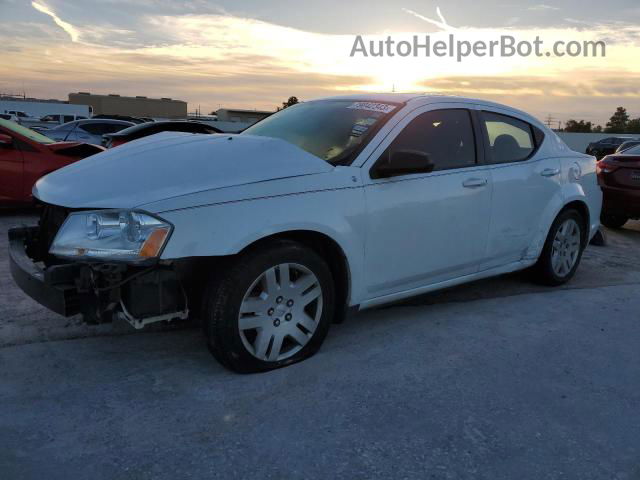 2014 Dodge Avenger Se White vin: 1C3CDZAG0EN129646