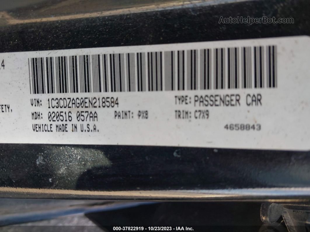 2014 Dodge Avenger Se Черный vin: 1C3CDZAG0EN218584