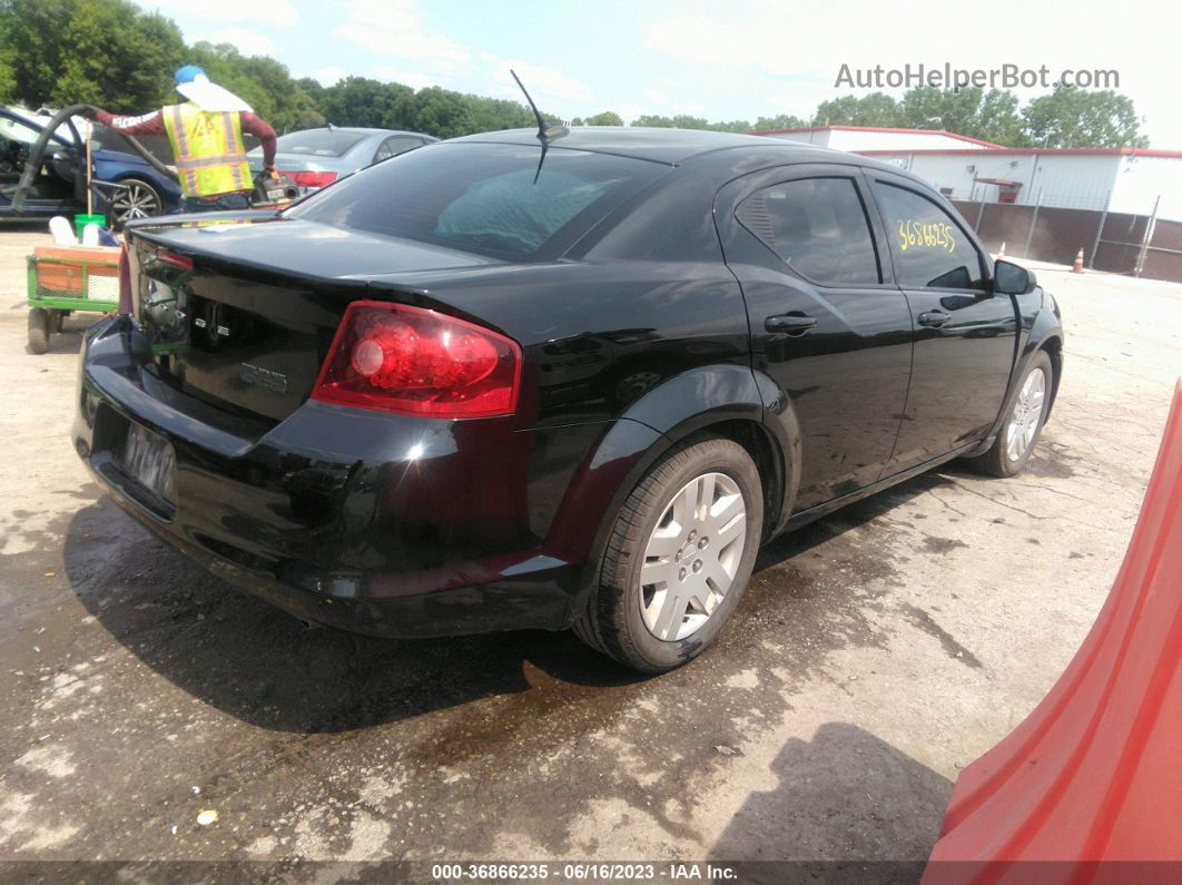 2014 Dodge Avenger Se Black vin: 1C3CDZAG4EN182740