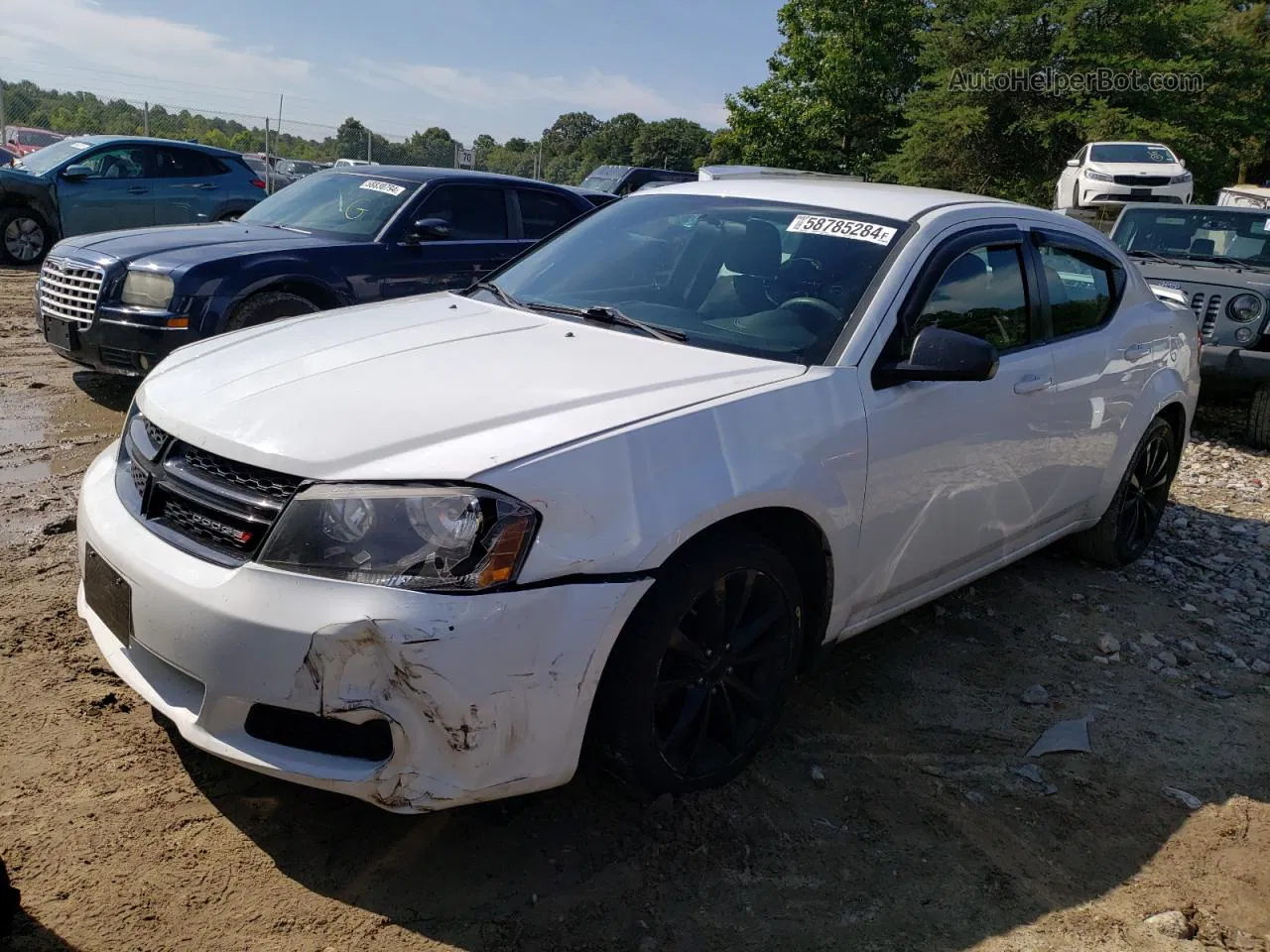 2014 Dodge Avenger Se White vin: 1C3CDZAG8EN174835