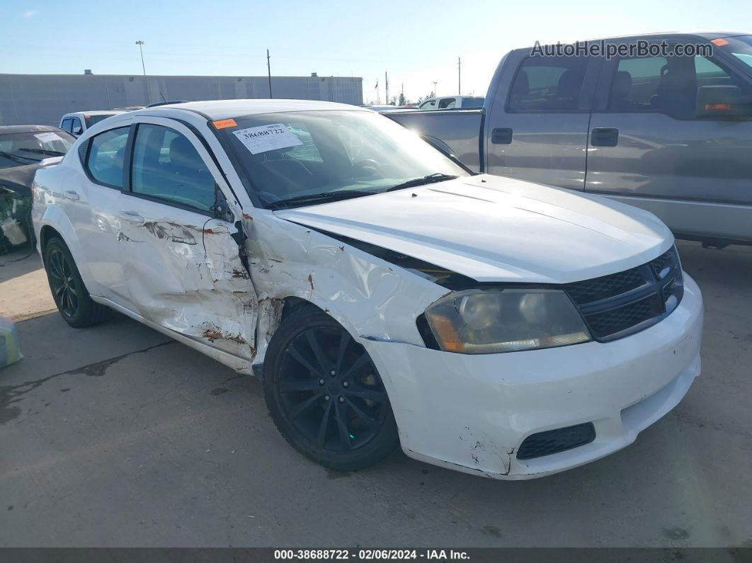 2014 Dodge Avenger Se White vin: 1C3CDZAGXEN104608