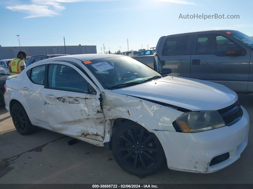 2014 Dodge Avenger Se White vin: 1C3CDZAGXEN104608