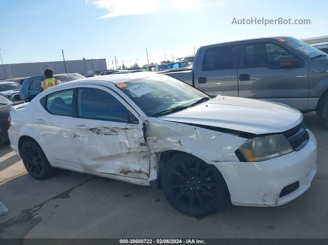 2014 Dodge Avenger Se White vin: 1C3CDZAGXEN104608