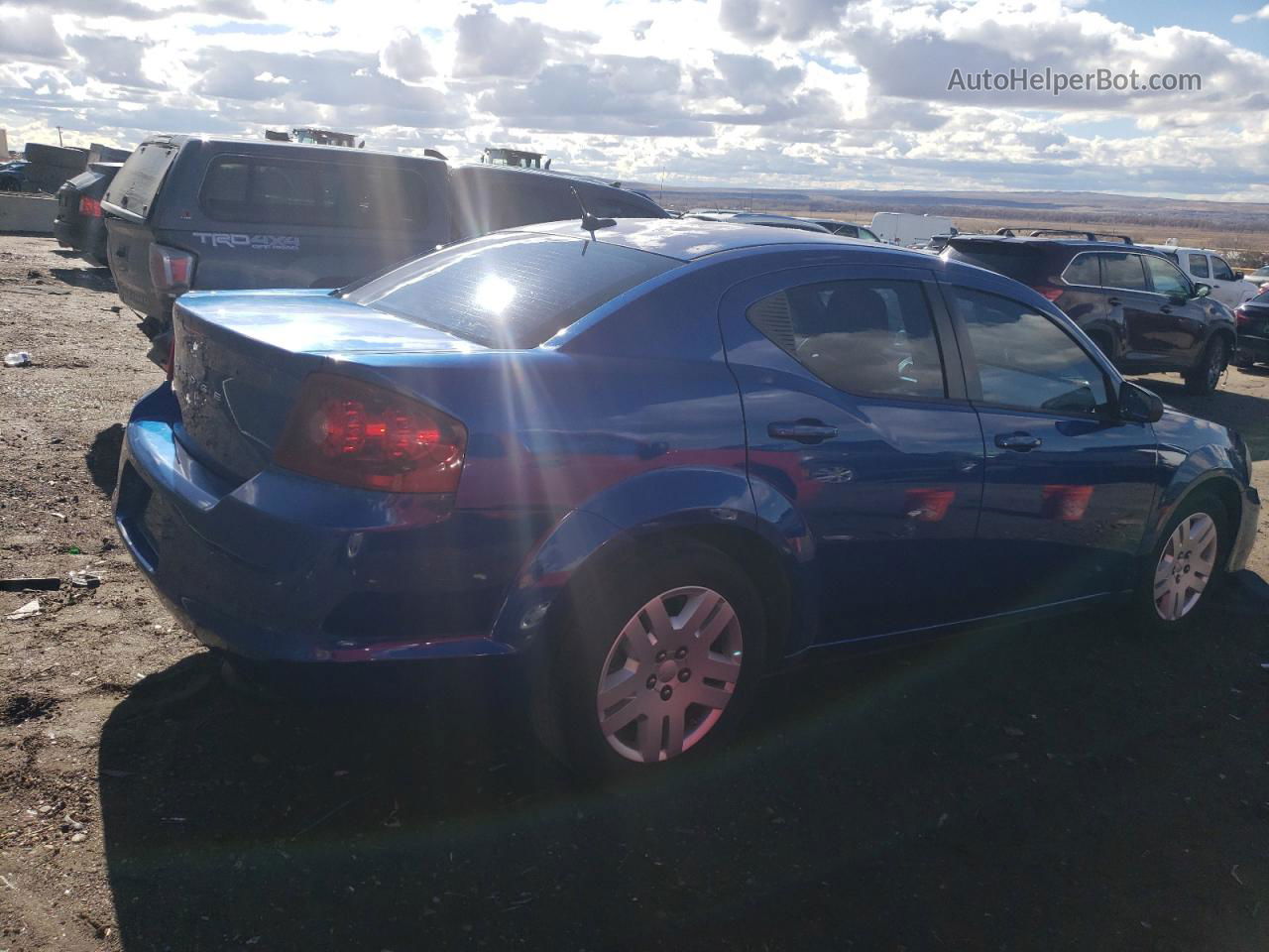 2014 Dodge Avenger Se Blue vin: 1C3CDZAGXEN153839