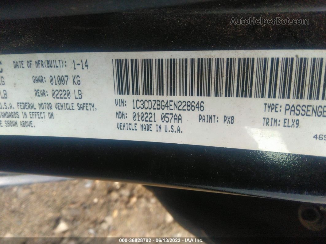 2014 Dodge Avenger R/t Черный vin: 1C3CDZBG4EN228646