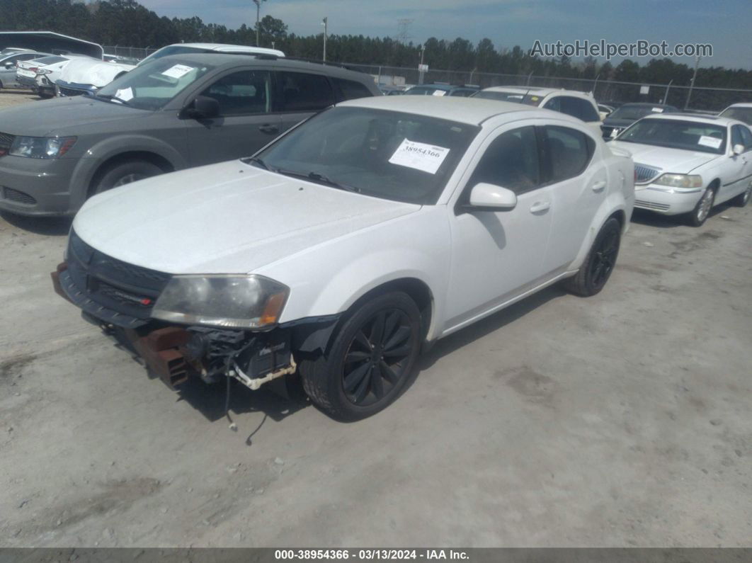 2014 Dodge Avenger Sxt White vin: 1C3CDZCB0EN202466