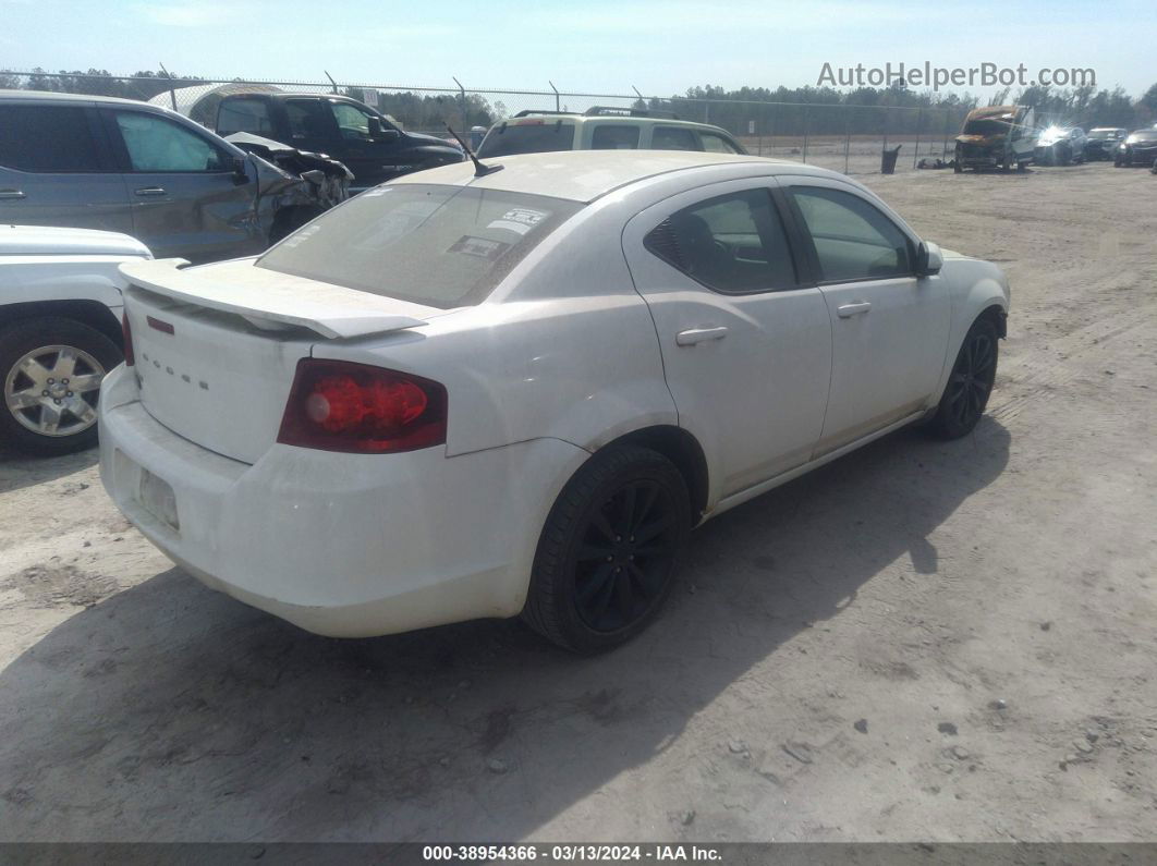 2014 Dodge Avenger Sxt White vin: 1C3CDZCB0EN202466