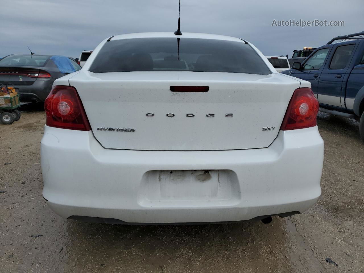 2014 Dodge Avenger Sxt White vin: 1C3CDZCB1EN161183