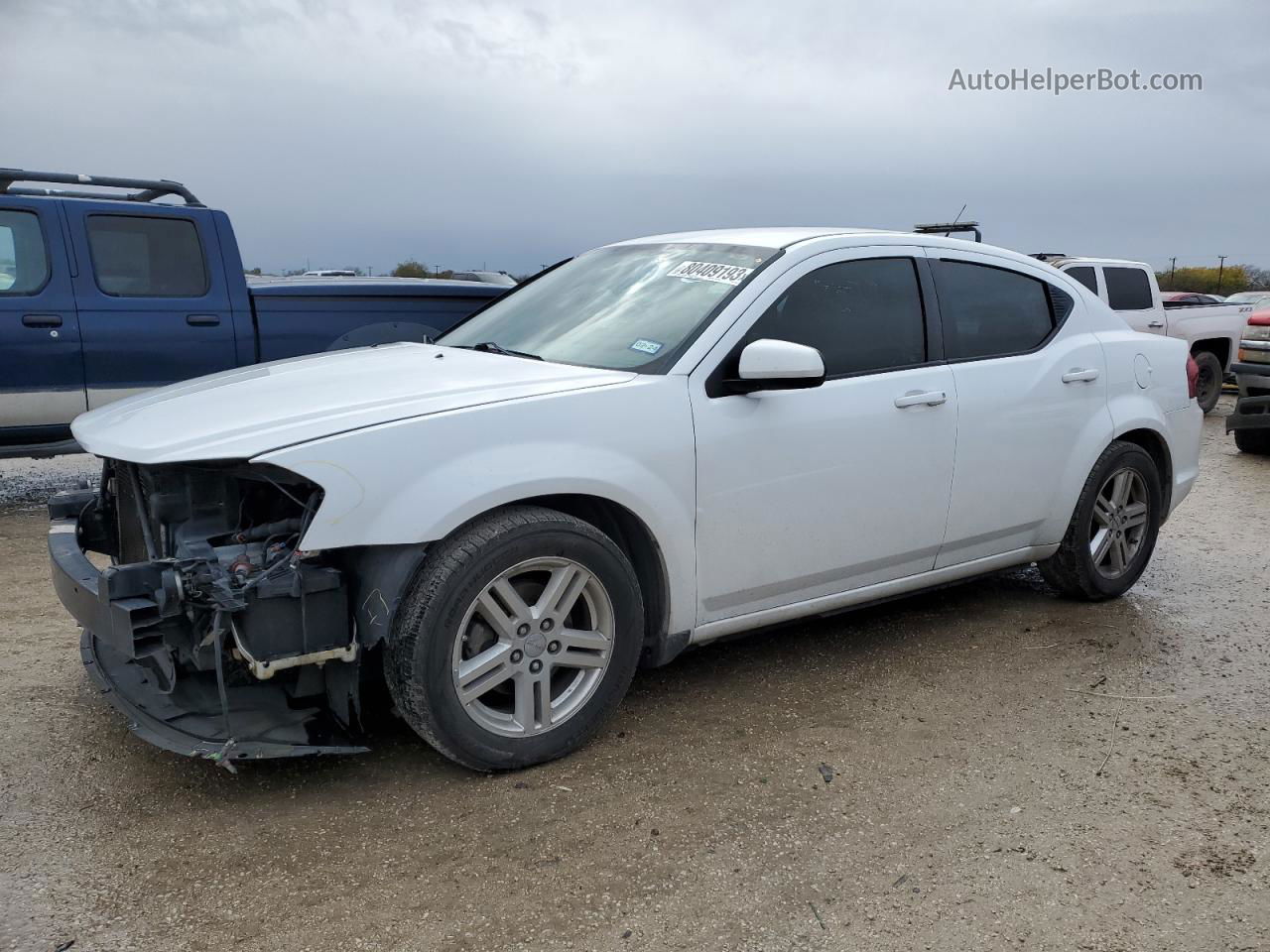 2014 Dodge Avenger Sxt White vin: 1C3CDZCB1EN161183