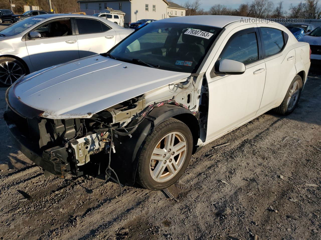 2014 Dodge Avenger Sxt White vin: 1C3CDZCB2EN163444