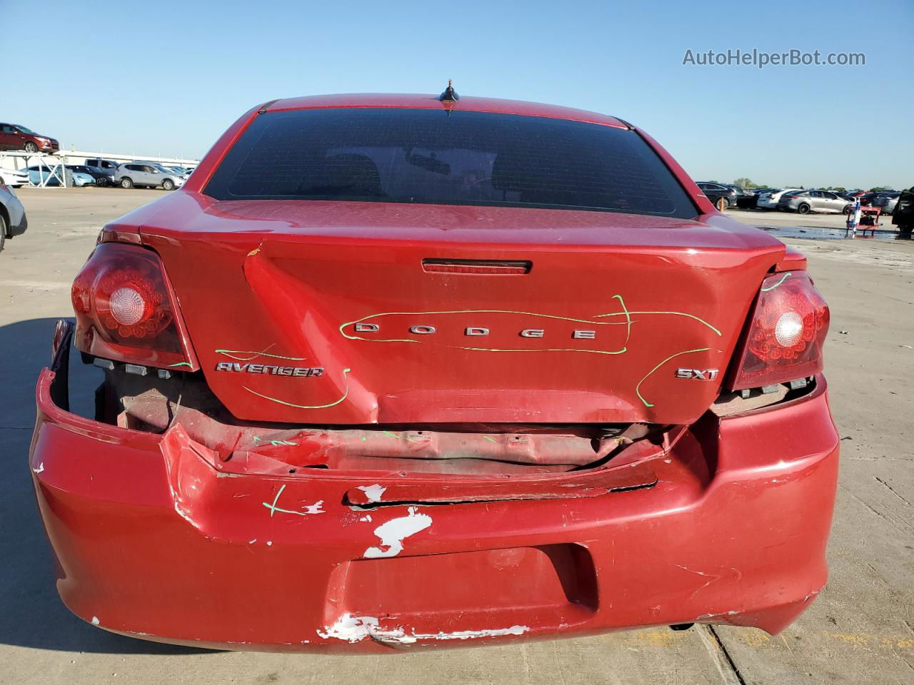 2014 Dodge Avenger Sxt Red vin: 1C3CDZCB5EN228755