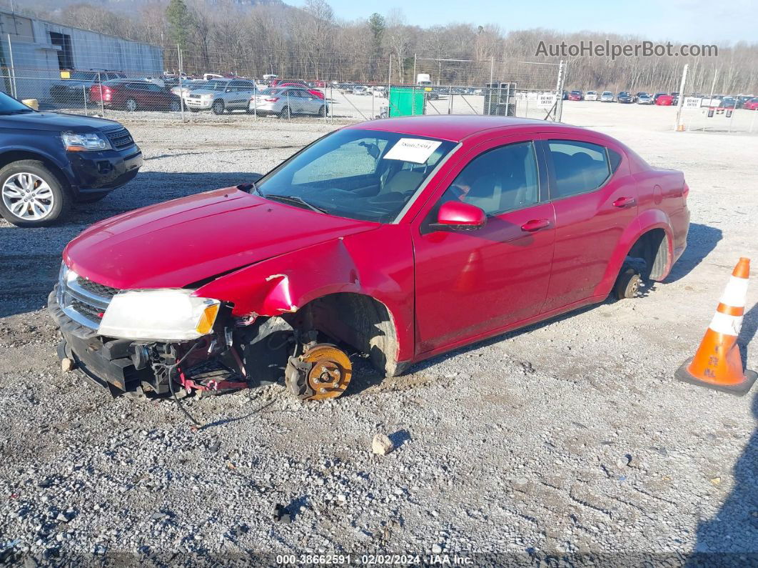 2014 Dodge Avenger Sxt Красный vin: 1C3CDZCB9EN163599