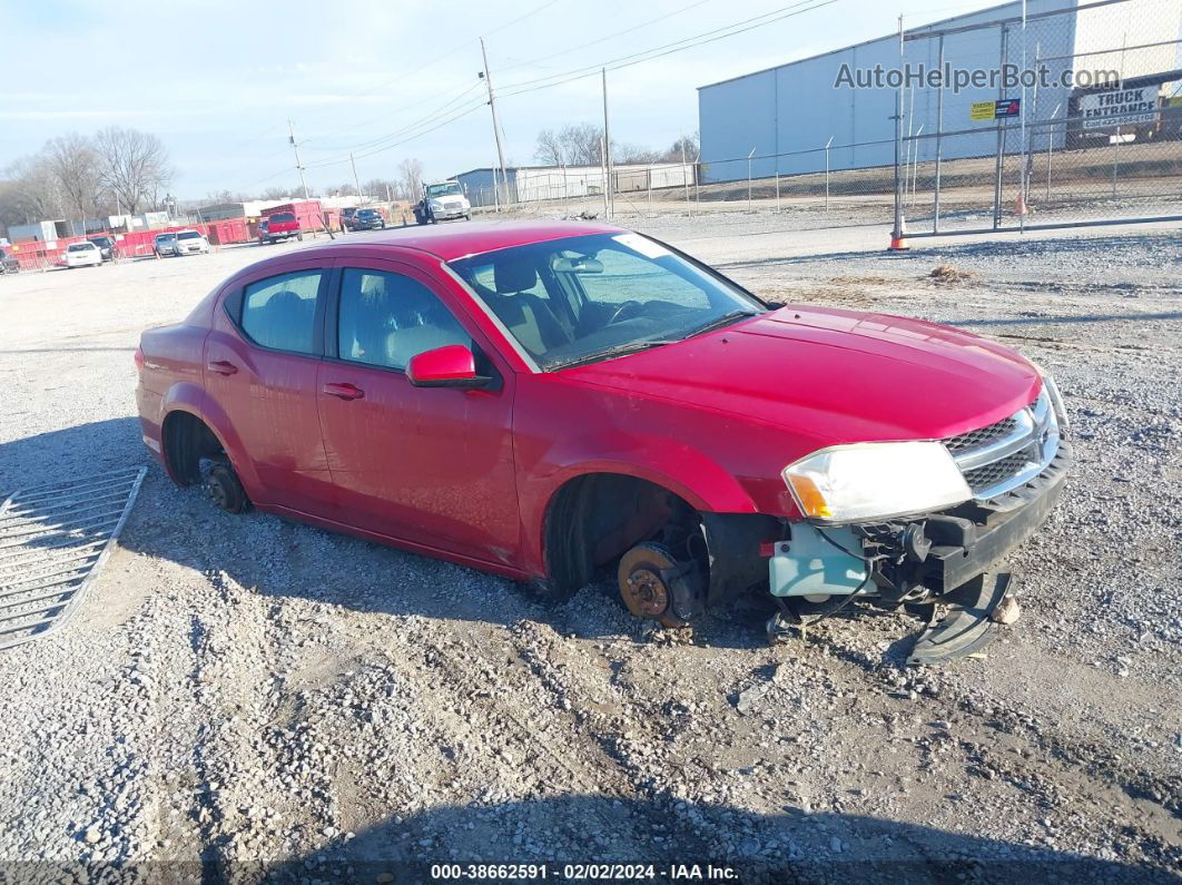 2014 Dodge Avenger Sxt Red vin: 1C3CDZCB9EN163599