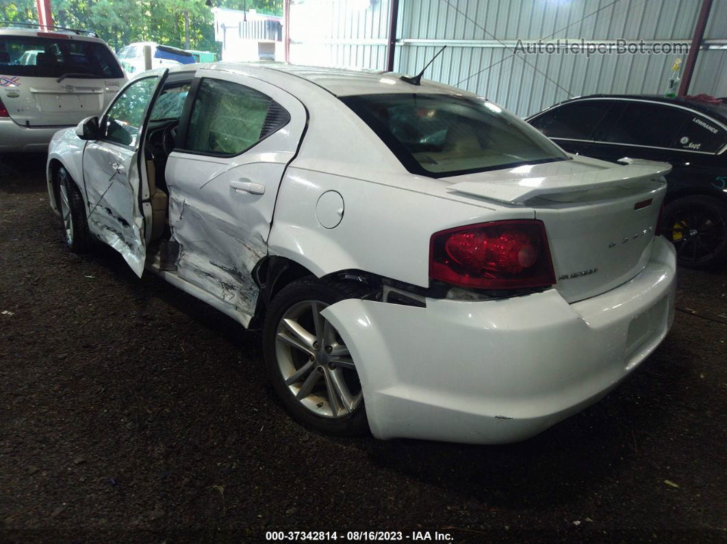 2014 Dodge Avenger Sxt White vin: 1C3CDZCG0EN181243