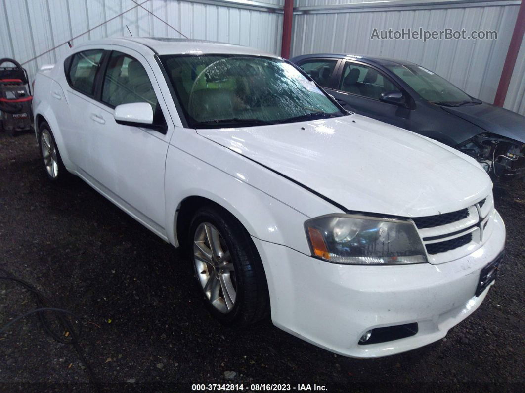 2014 Dodge Avenger Sxt White vin: 1C3CDZCG0EN181243