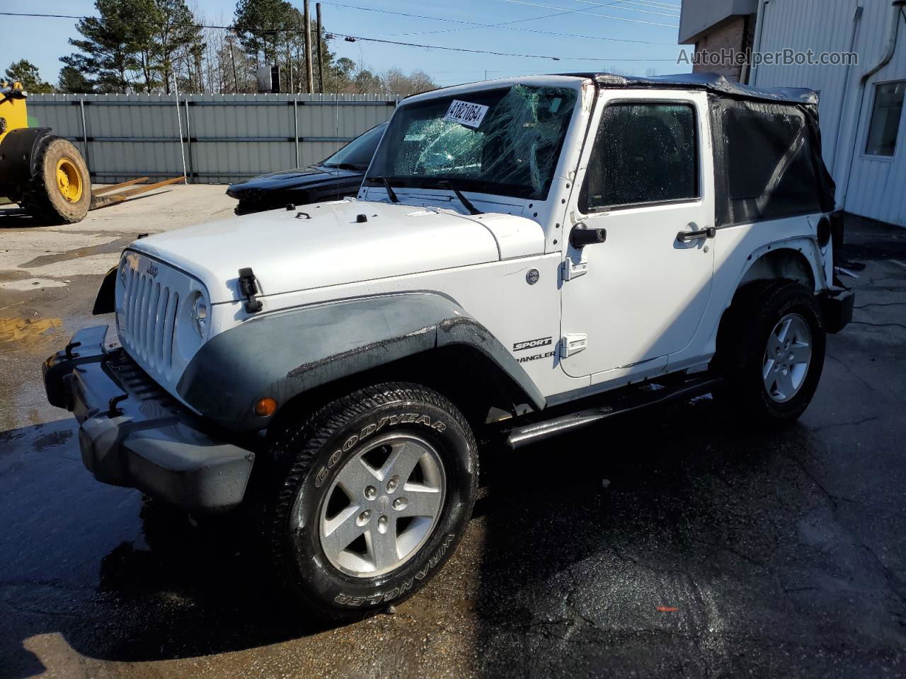 2014 Jeep Wrangler Sport White vin: 1C4AJWAG1EL252734