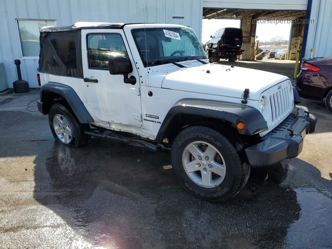 2014 Jeep Wrangler Sport White vin: 1C4AJWAG1EL252734