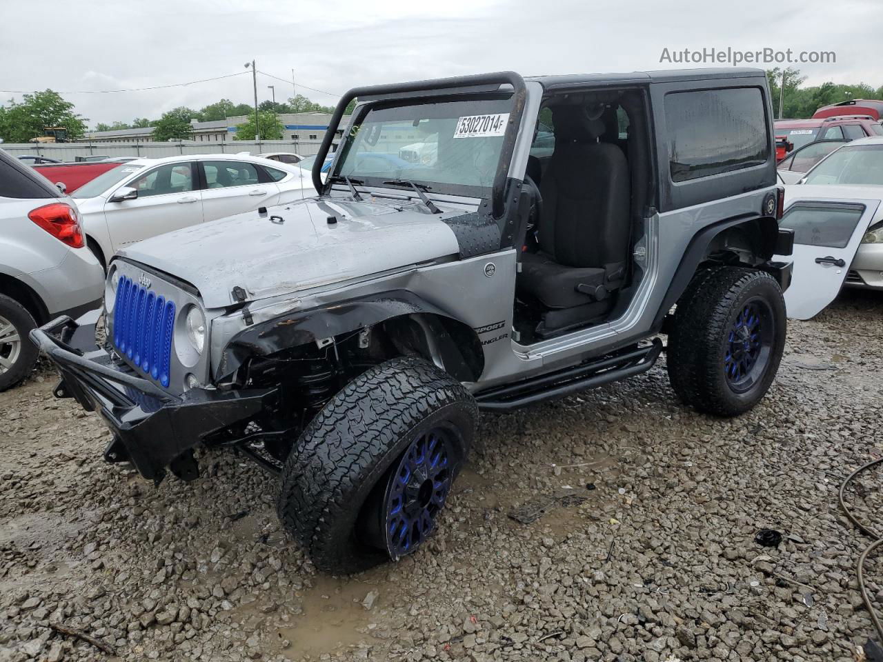 2014 Jeep Wrangler Sport Silver vin: 1C4AJWAG2EL315114