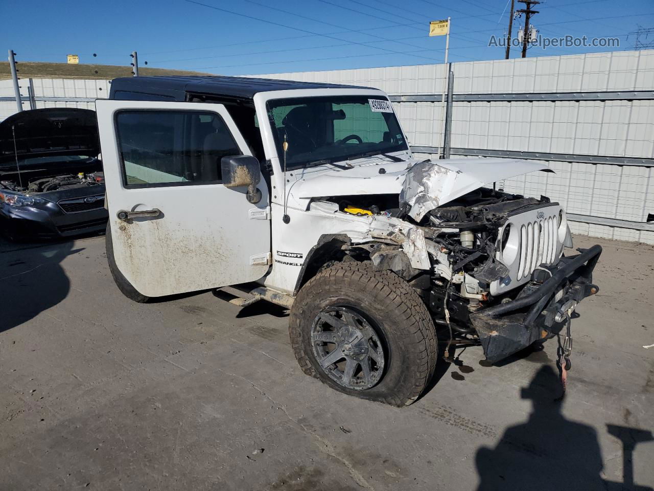 2014 Jeep Wrangler Sport White vin: 1C4AJWAG3EL226314