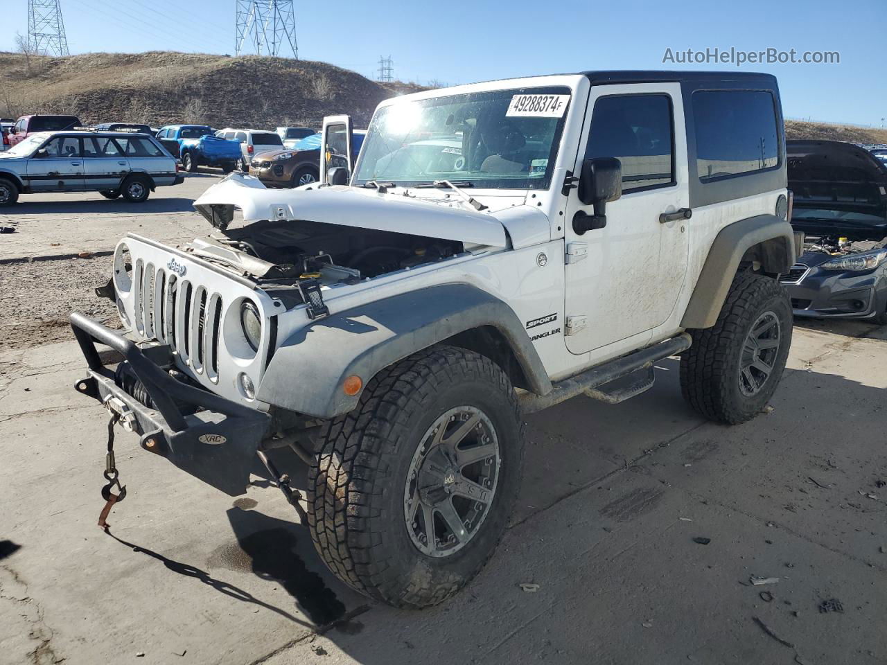 2014 Jeep Wrangler Sport White vin: 1C4AJWAG3EL226314