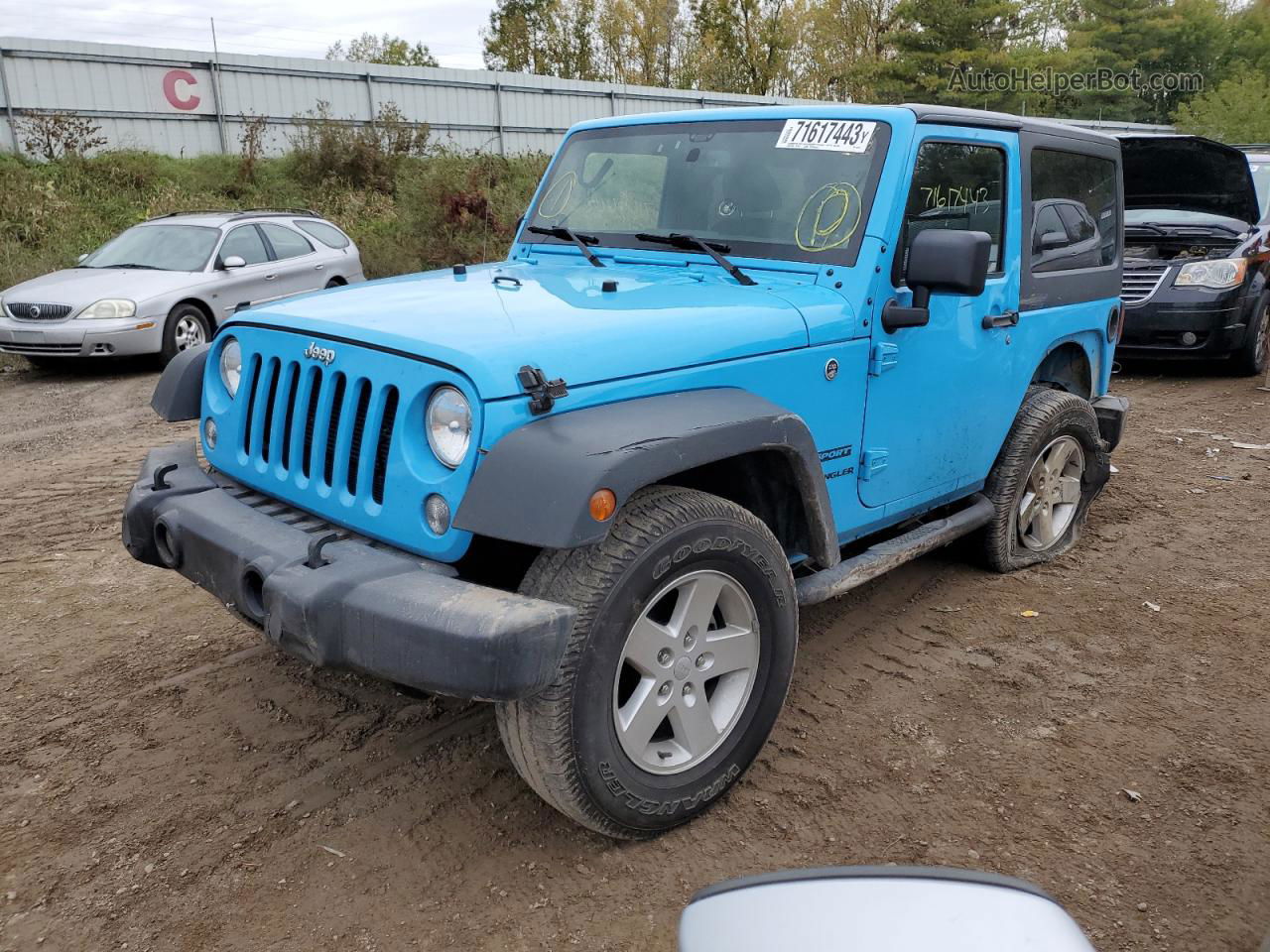 2017 Jeep Wrangler Sport Blue vin: 1C4AJWAG3HL582735