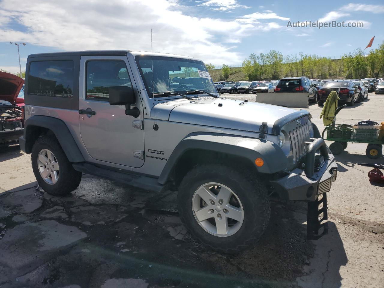 2014 Jeep Wrangler Sport Silver vin: 1C4AJWAG4EL197115