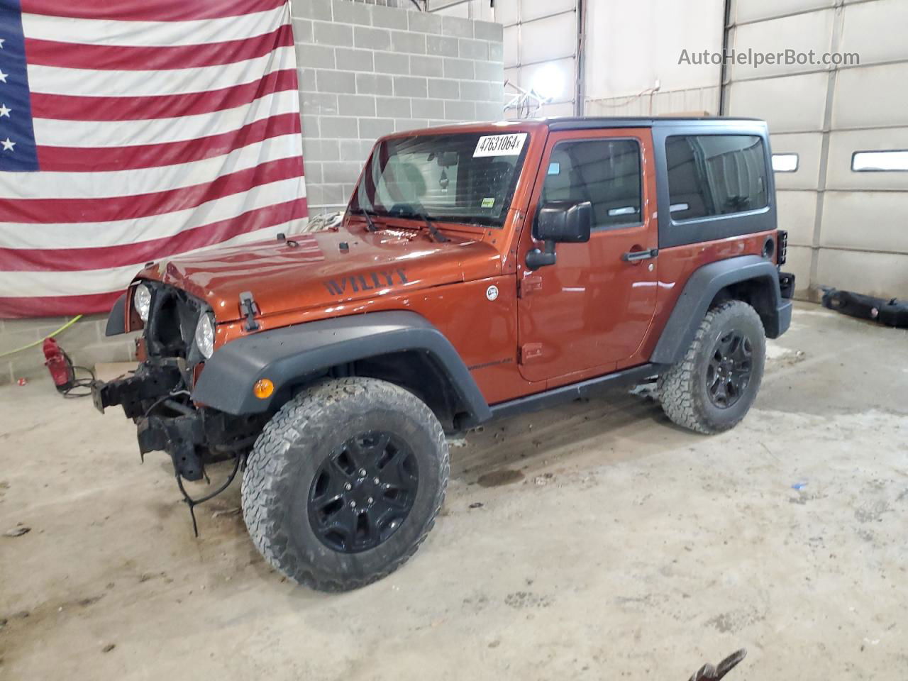 2014 Jeep Wrangler Sport Orange vin: 1C4AJWAG4EL290734