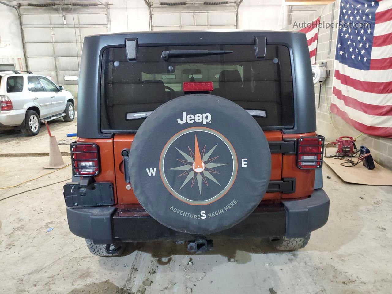 2014 Jeep Wrangler Sport Orange vin: 1C4AJWAG4EL290734