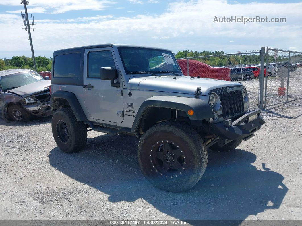 2014 Jeep Wrangler Sport Silver vin: 1C4AJWAG5EL138204