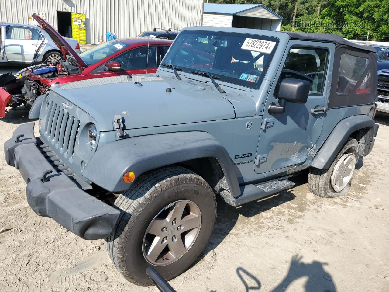 2014 Jeep Wrangler Sport Blue vin: 1C4AJWAG5EL184132