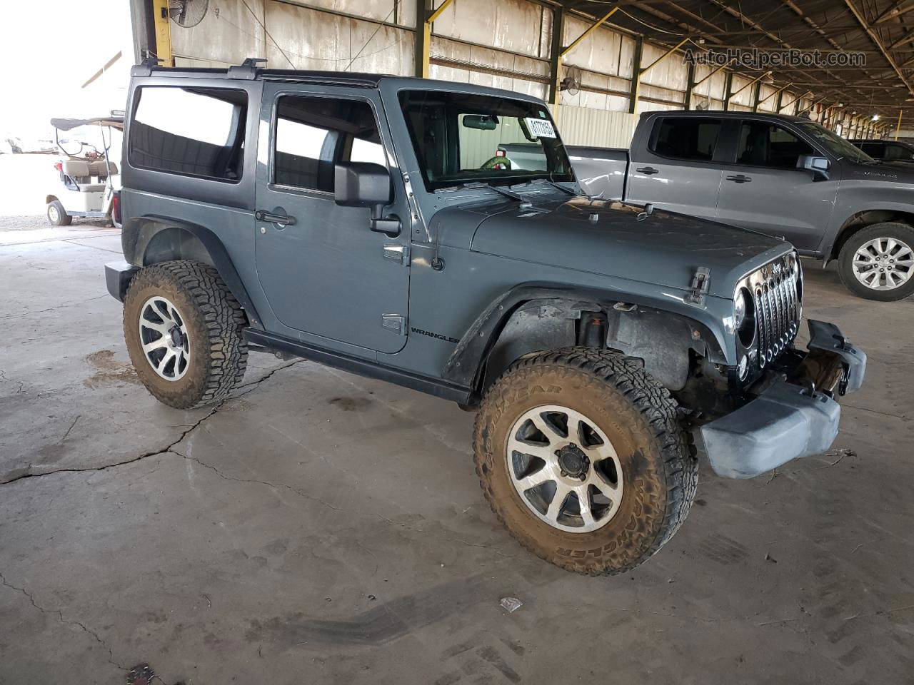 2014 Jeep Wrangler Sport Gray vin: 1C4AJWAG6EL226405